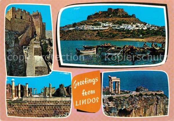 Lindos Lindo Festung Säulen Tempel