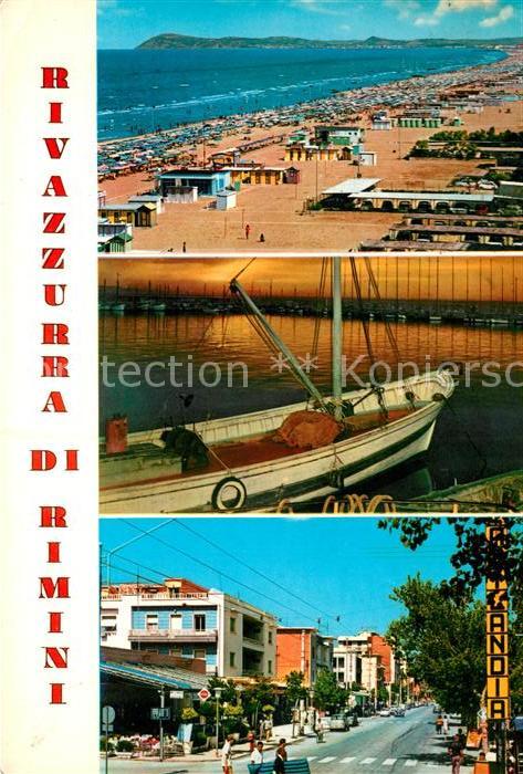 Rivazurra Rimini Strand Fischerboot Strassenpartie