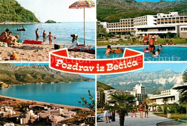 Becici Badestrand Panorama Küste Hotel Swimmin