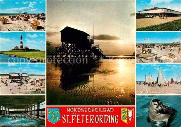 St Peter-Ording Strand Leuchtturm Wellenbad Abendstimmu