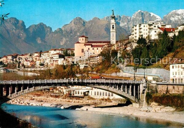 Belluno Panorama Ponte della Vittoria sul fiume