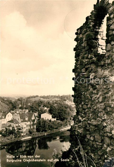 Halle Saale Blick von Burgruine Giebichenstein auf