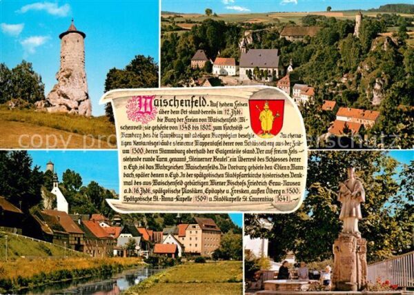 Waischenfeld Burg Turm Partie am Fluss Denkmal Gesch