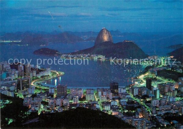 Rio de Janeiro Vista noturna Enseada do Botafogo e Pao