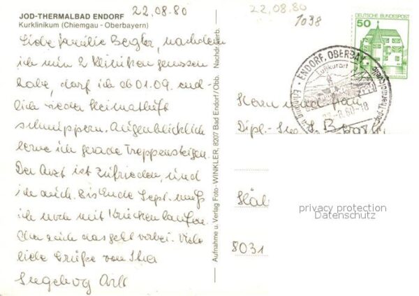 Bad Endorf Jod Thermalbad Kurklinikum Fliegeraufna – Bild 2