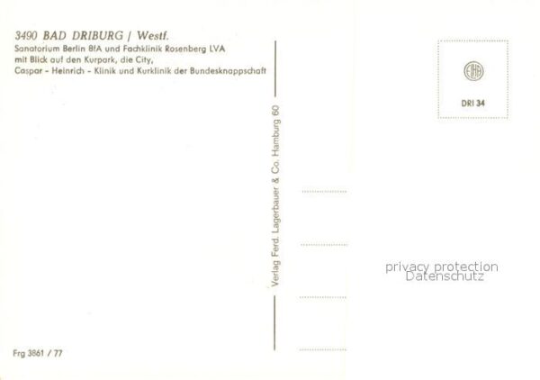 Bad Driburg Sanatorium Berlin BfA Fachklinik Rosenb – Bild 2