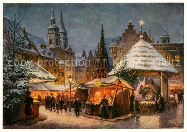 Nuernberg Christkindlesmarkt Künstlerkarte