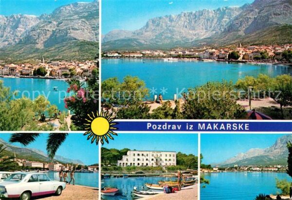 Makarska Dalmatien Panorama Küste Berge Hafen