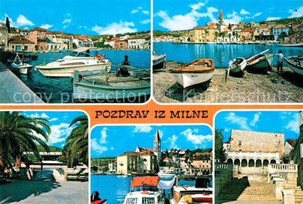 Milna Split Dalmatien Hafen Motorboot Fischerboot Teilansicht