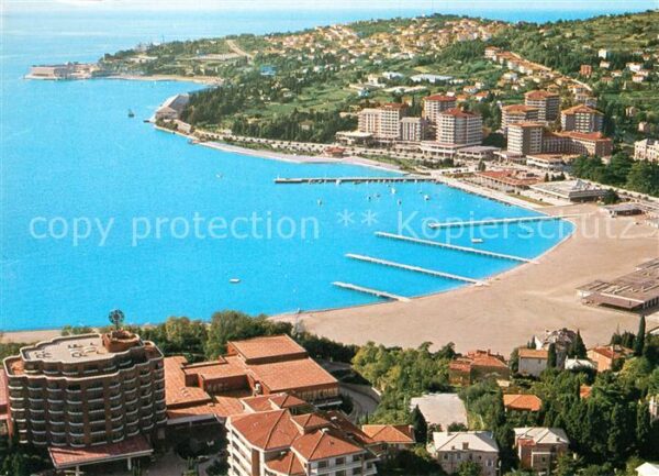 Portorose Istrien Hafen Fliegeraufnahme