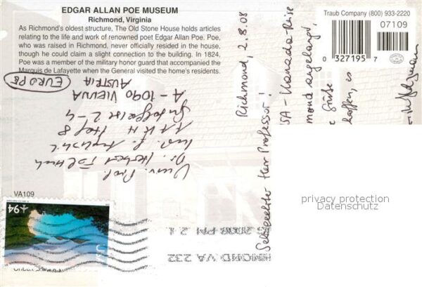 Richmond Virginia Edgar Allan Poe Museum – Bild 2