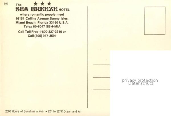 Miami Beach Sea Breeze Hotel Swimming Pool Atlantic – Bild 2