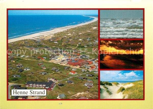 Henne Strand Stürmische See Dünen Sonnenuntergang am