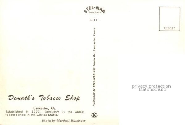 Lancaster Pennsylvania Demuth's Tobacco Shop – Bild 2