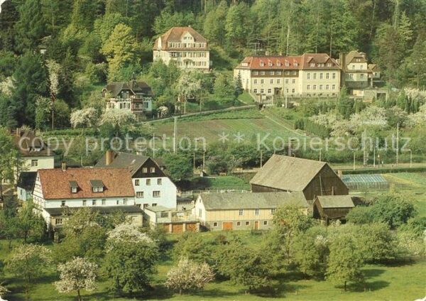 Rathen Saechsische Schweiz Blick zum Erholungsheim Rüstzeitenheim