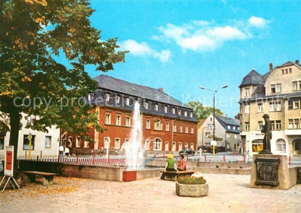 Brand-Erbisdorf Markt Brunnen Denkmal Statue