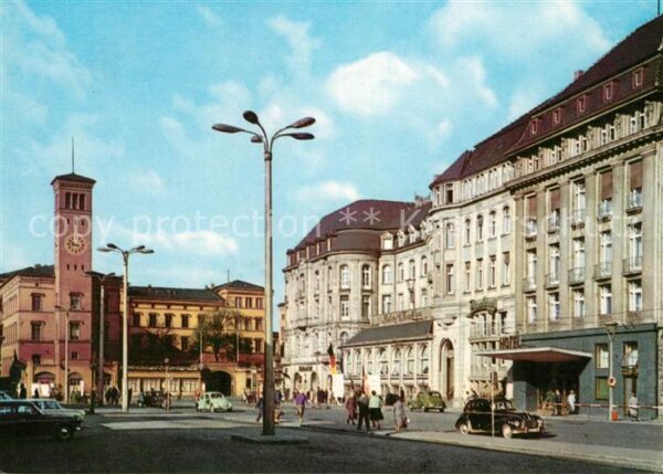 Erfurt Bahnhofsplatz mit Interhotel Erfurter H