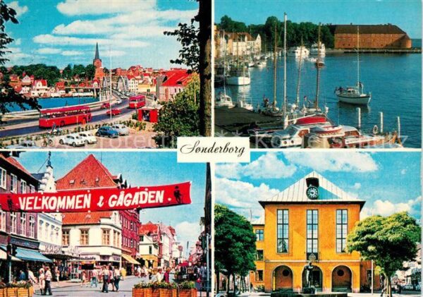 Sonderborg Udsigt mod Chr Xs Bro Havnen Gagaden Pe
