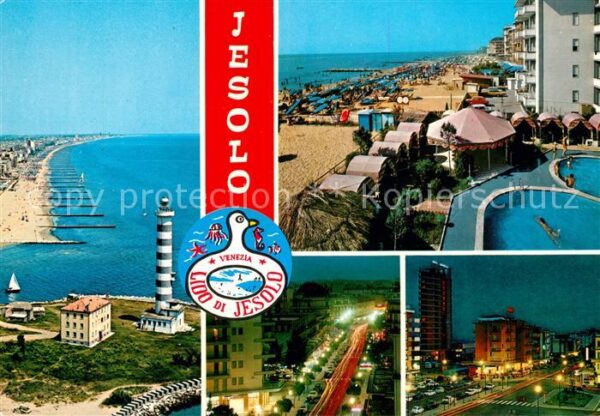 Jesolo Lido Leuchtturm Strand Fliegeraufnahme Stadt