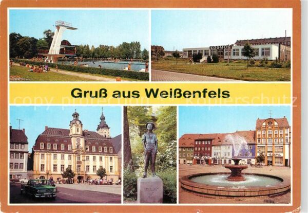 Weissenfels Saale Freibad Gaststätte Kosmos Rathaus Schus