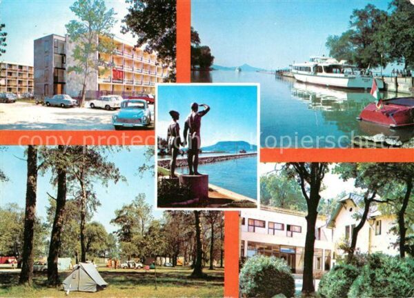 Fonyod Hotel Campingplatz Denkmal Statue Hafen