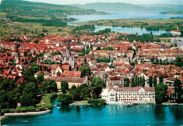 Konstanz Bodensee Stadtkern mit Münster und Inselhotel Fl