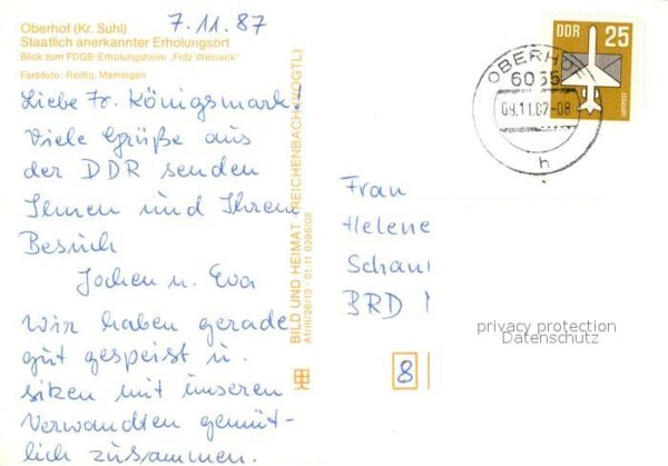 Oberhof Thueringen FDGB Erholungsheim Fritz Weineck Fliege – Bild 2