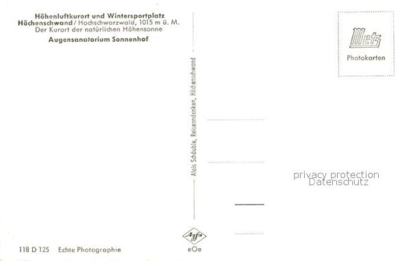 Hoechenschwand Augensanatorium Sonnenhof – Bild 2