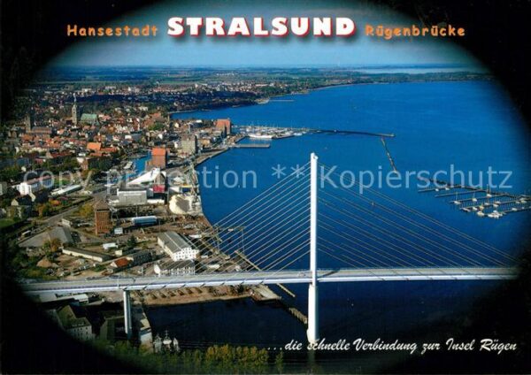 Stralsund Mecklenburg Vorpommern Fliegeraufnahme Rügenbrücke