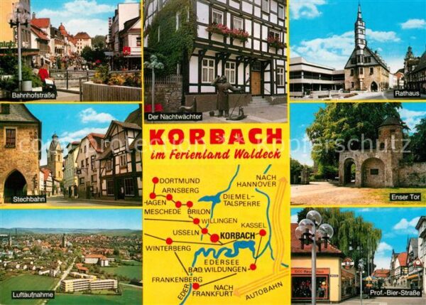 Korbach Bahnhofstraße Enser Tor Rathaus Nachtwä