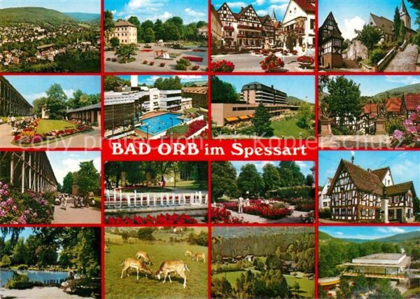 Bad Orb Kurpark Marktplatz Fachwerkhäuser Wildp