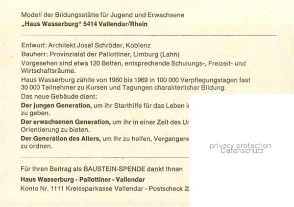 Vallendar Haus Wasserburg Modell Spendenaufruf – Bild 2
