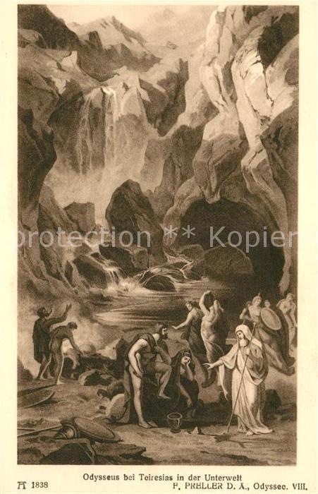 Verlag Ackermann Kuenstlerpostkarte Nr. 1838 Friedrich Preller der Ältere Odyss