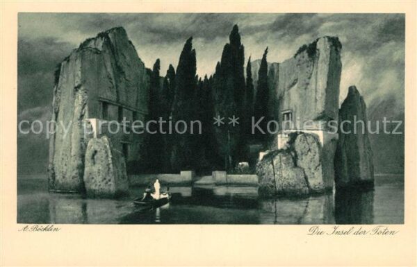 Kuenstlerkarte A. Böcklin Die Insel der Toten