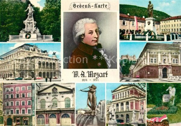 Mozart Wolfgang Amadeus Gedenkkarte Staatsoper Festspielhaus Sa
