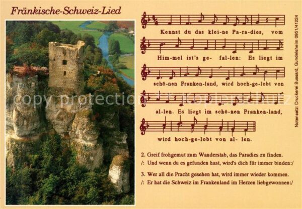 Liederkarte Fränkische-Schweiz-Lied