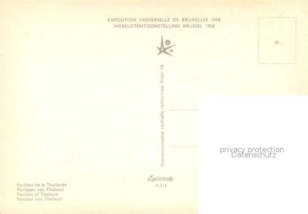Exposition Universelle Bruxelles 1958 Pavillon de la Thailande – Bild 2