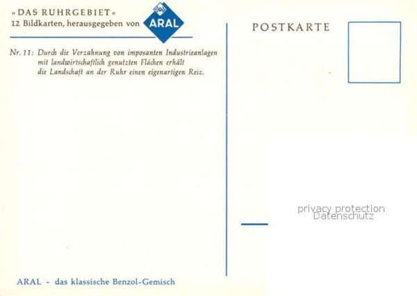 Werbung Reklame Aral Künstlerkarte Ruhrgebiet Industrie – Bild 2