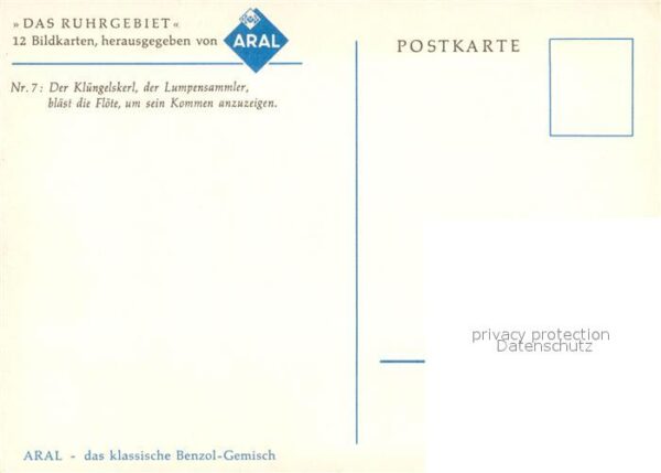 Werbung Reklame Aral Künstlerkarte Ruhrgebiet Klüngelsk – Bild 2