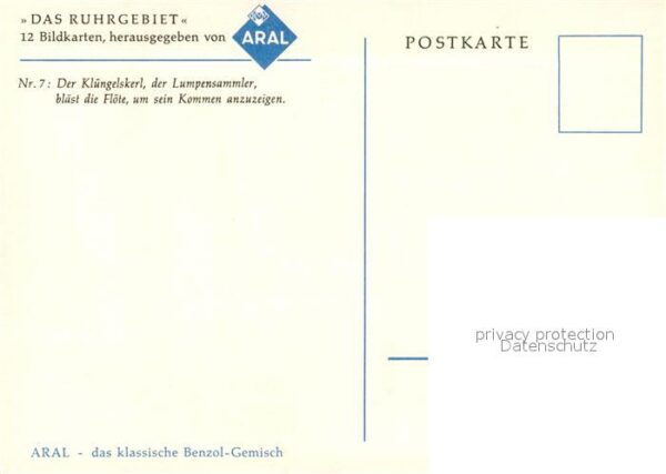 Werbung Reklame Aral Künstlerkarte Ruhrgebiet Klüngelsk – Bild 2