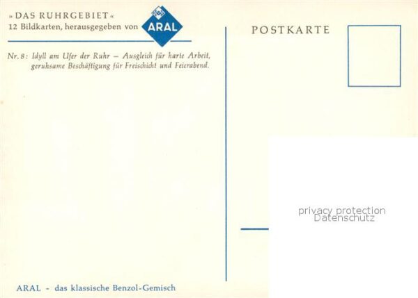 Werbung Reklame Aral Künstlerkarte Ruhrgebiet Idyll am – Bild 2