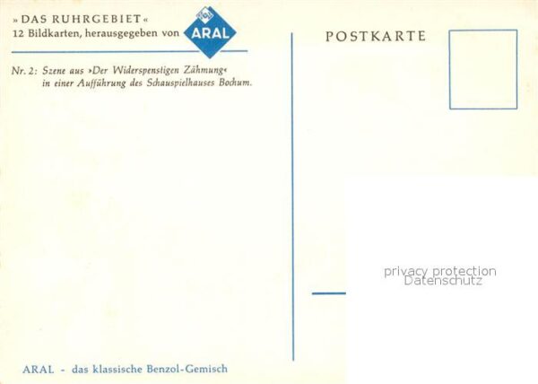 Werbung Reklame Aral Künstlerkarte Ruhrgebiet Der Wider – Bild 2