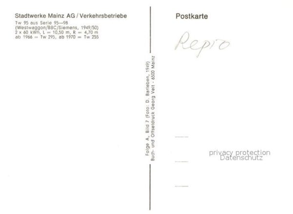 Strassenbahn Tw 95 Mainz – Bild 2