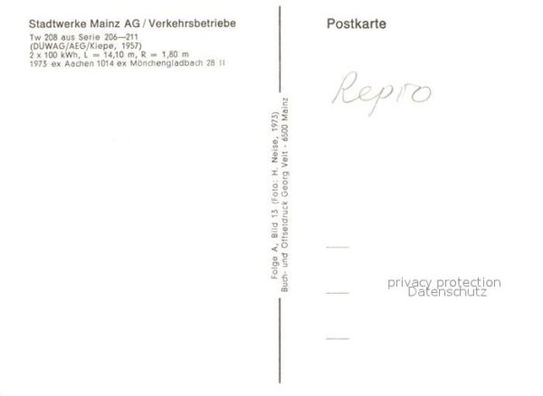 Strassenbahn Tw 208 Mainz – Bild 2