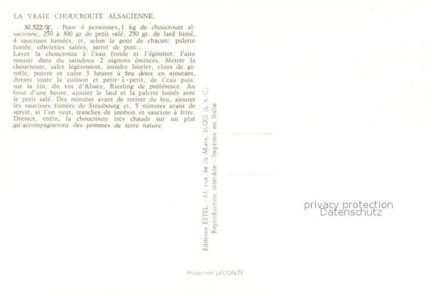 Lebensmittel Vraie Choucroute Alsacienne Recette – Bild 2