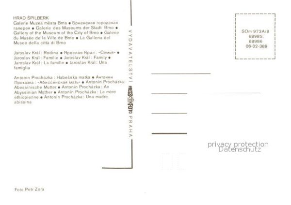 Kuenstlerkarte Jaroslav Kral Familie Antonin Prochazka – Bild 2