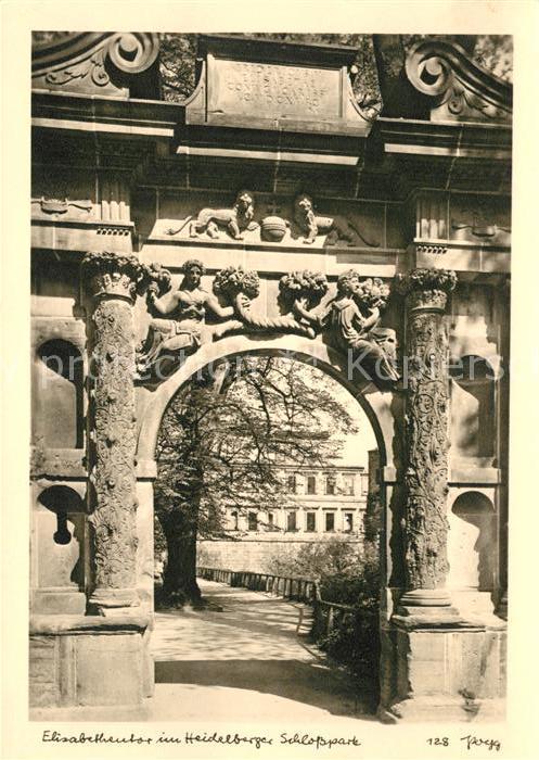 Foto Popp Nr. 128 Elisabethentor Heidelberg Schlosspa