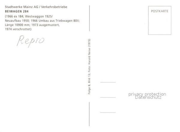 Strassenbahn Beiwagen 284 Mainz – Bild 2