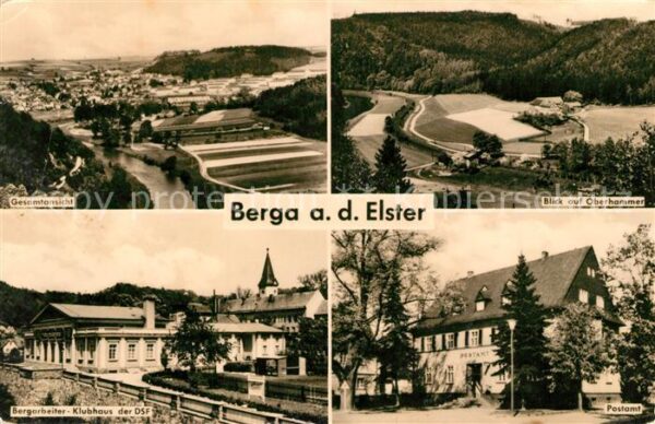 Berga Elster Fliegeraufnahme mit Oberhammer Postamt