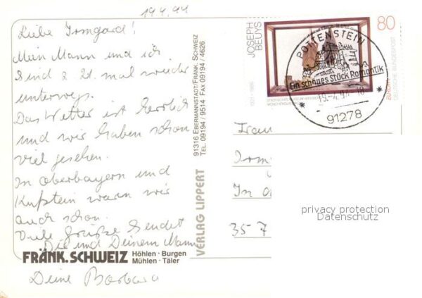 Pottenstein Oberfranken Fliegeraufnahme Fachwerk – Bild 2